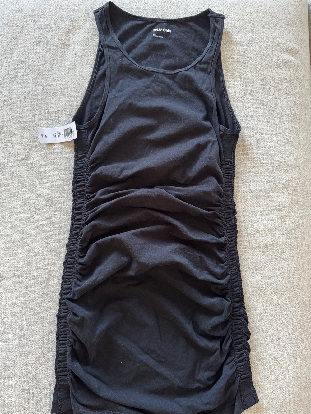 TNA Black Ruched Tank Dress - Picture 2 of 4